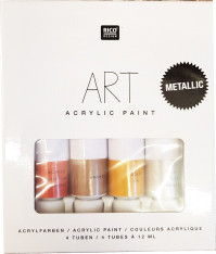 Akrylové barvy sada 4ks Metalic
