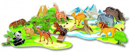 Puzzle 3D stavebnice - Zoo zvířata světa 71 dílů