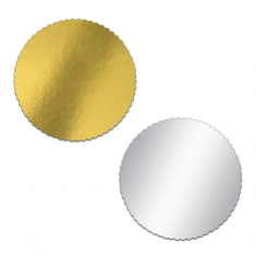 Dortové podložky kruh 10cm zlatá/stříbrná