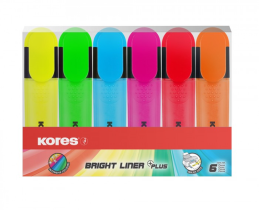 Zvýrazňovače Kores Bright Liner Plus 6ks