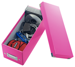 Úložná krabice na CD Leitz Click & Store WOW růžová