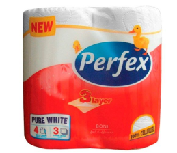 Toaletní papír PERFEX 3vrstvý extra bílý 4ks
