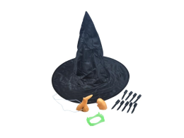Čarodějnický klobouk s doplňky