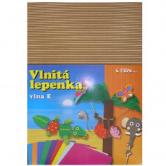 Barevná vlnitá lepenka B4 10ks přírodní