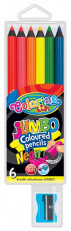 Pastelky JUMBO NEON Colorino 6ks s ořezávátkem