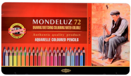 Akvarelové pastelky Mondeluz 3727 v kovové krabičce 72 ks
