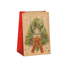 Vánoční dárková taška 13x18cm natur