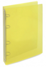 Pořadač A4 4kroužkový 20mm polypropylen průhledný žlutý