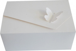Dortová krabice na zákusky 18x12,7x8 s motýlkem