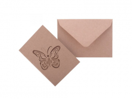 Přání motýl s obálkou Kraft 5ks