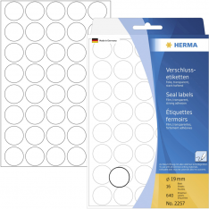 Etikety Herma 2257 O19mm transparetní 640ks