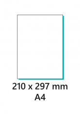 Bílá matná laser PET fólie A4 210x297mm 100ls