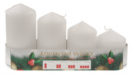 Adventní svíčky 4ks bílé