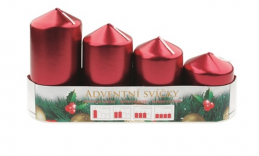 Adventní svíčky 4ks bordó