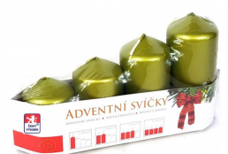 Adventní svíčky 4ks zelené