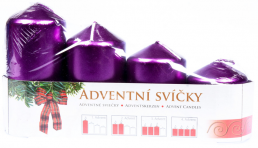 Adventní svíčky 4ks fialové