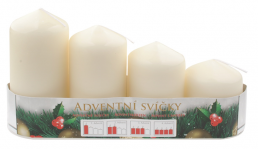 Adventní svíčky 4ks krémové