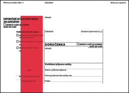 Obálka B6 doručenka s poučením NCR červený pruh správní řád