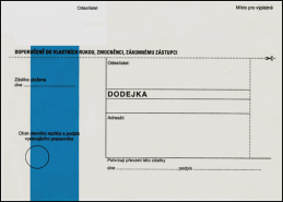 Obálka B6 dodejka NCR recyklovaná modrý pruh odtrhávací klopa