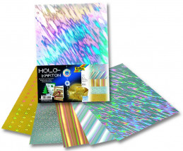 Papír na scrapbooking 25x35cm 230g/m2 5ks holografická fólie