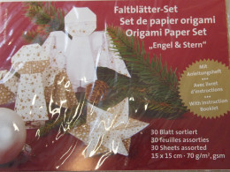 Papír na origami vánoční ozdoby zlaté