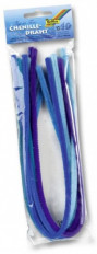 Drát plyšový 50cm modrý mix