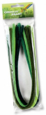 Drát plyšový 50cm zelený mix