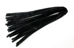 Plyšový drát 50cm černý 10ks