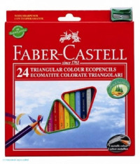 Trojhranné pastelky Faber-Castell ECO s ořezávátkem 24ks
