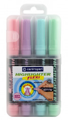Zvýrazňovače Centropen Flexi pastel 4ks
