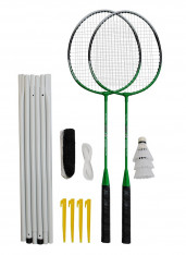 Badmintonový set 2x raketa, 3x míček, síť, vak