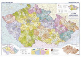Česká republika nástěnná administrativní mapa 1 : 375 000