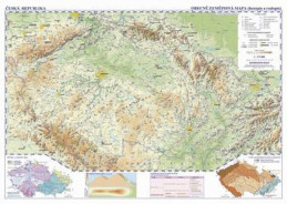 Česká republika nástěnná fyzická mapa 1 : 375 000