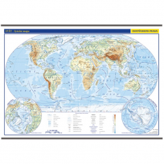 Svět nástěnná fyzická mapa 1 : 26 000 000