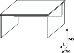 Stůl psací SP-L 760 x 760 x 750 mm