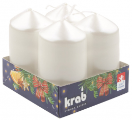 Adventní svíčky 4ks bílá perleť