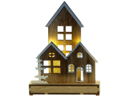 Vánoční domek dřevěný LED