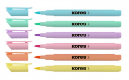 Popisovače Kores Pastel 6ks