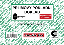 Příjmový pokladní doklad A6, jednoduchý