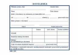 Tiskopisy MSK dovolenka A6/213