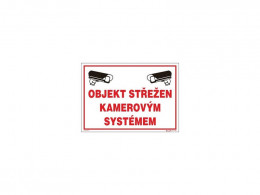 Tabulka Objekt střežen kamerovým systémem