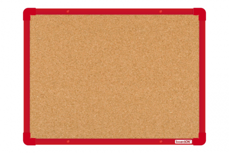 Korková tabule BoardOK 600x450mm červený rám