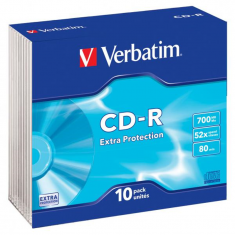Verbatim CD-R 700MB 52x, 10ks tenká krabička