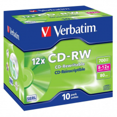 Verbatim CD-RW 700MB 12x, 10ks přepisovatelné