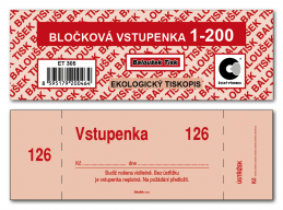 Vstupenka bloček 1-200