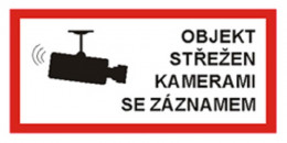 Samolepka Objekt střežen kamerami se záznamem