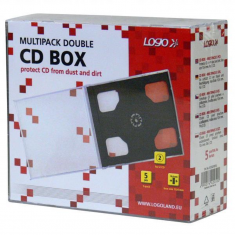 Box na 2ks CD průhledný černý tray 10,4mm