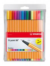 Liner sada Stabilo point 88 15 ks/5ks NEON