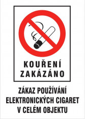 Samolepka - Kouření zakázáno A4