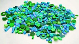Korálky dřevěné 1000ks modro-zelené